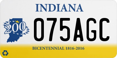 IN license plate 075AGC