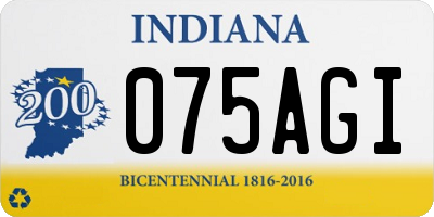 IN license plate 075AGI