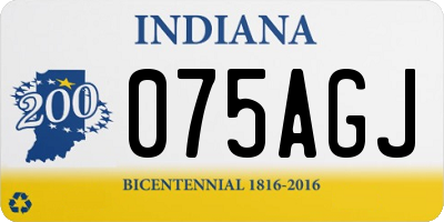 IN license plate 075AGJ