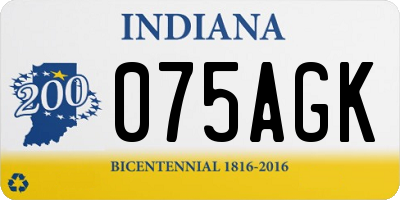 IN license plate 075AGK