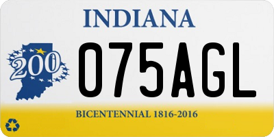 IN license plate 075AGL