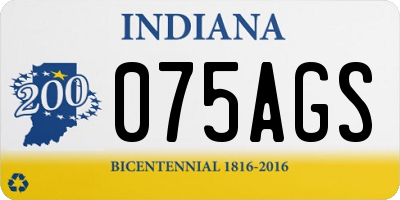 IN license plate 075AGS