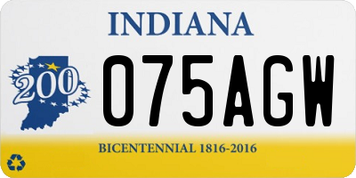 IN license plate 075AGW