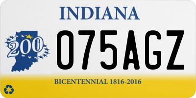 IN license plate 075AGZ