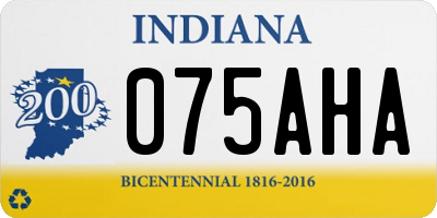 IN license plate 075AHA