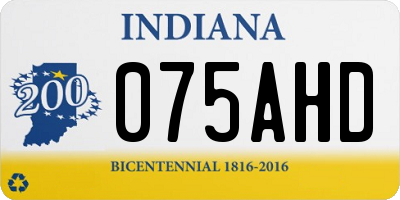 IN license plate 075AHD