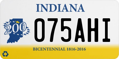 IN license plate 075AHI