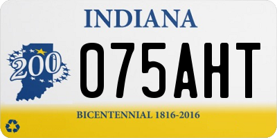 IN license plate 075AHT