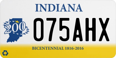 IN license plate 075AHX
