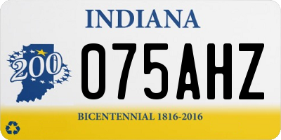 IN license plate 075AHZ