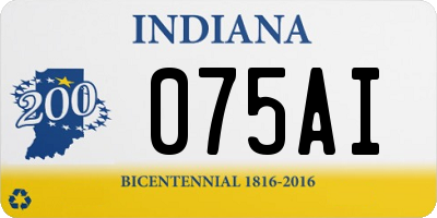 IN license plate 075AI