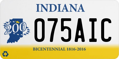 IN license plate 075AIC