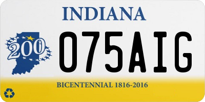 IN license plate 075AIG