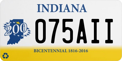 IN license plate 075AII