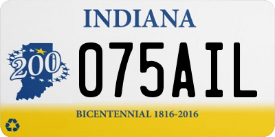 IN license plate 075AIL