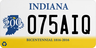 IN license plate 075AIQ