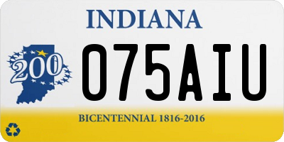 IN license plate 075AIU