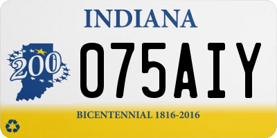 IN license plate 075AIY