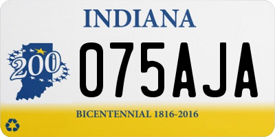 IN license plate 075AJA