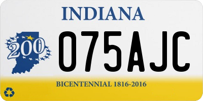 IN license plate 075AJC