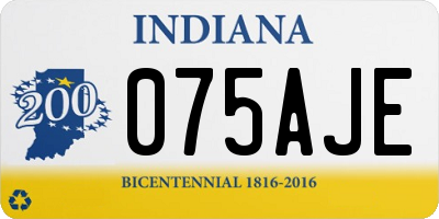 IN license plate 075AJE