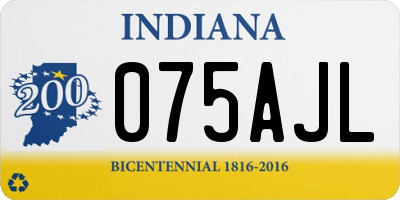 IN license plate 075AJL