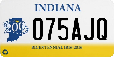 IN license plate 075AJQ