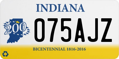 IN license plate 075AJZ