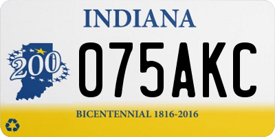 IN license plate 075AKC