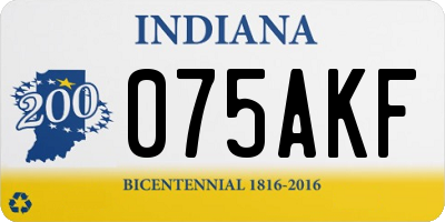 IN license plate 075AKF
