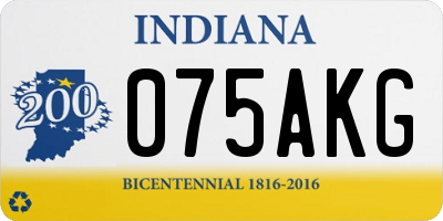 IN license plate 075AKG
