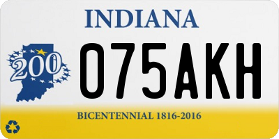 IN license plate 075AKH