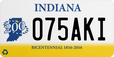 IN license plate 075AKI