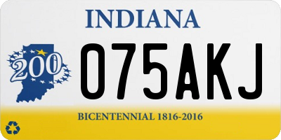 IN license plate 075AKJ