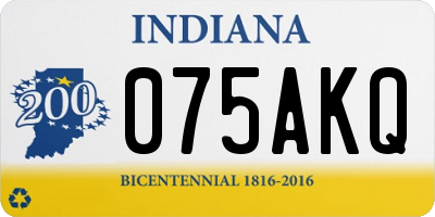 IN license plate 075AKQ