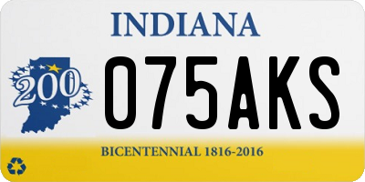 IN license plate 075AKS