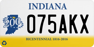 IN license plate 075AKX