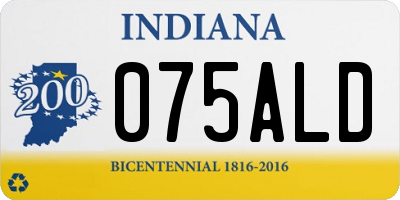 IN license plate 075ALD
