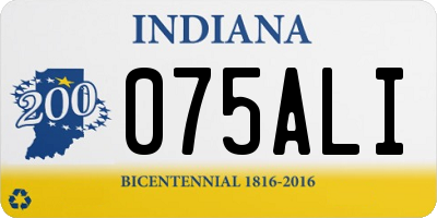 IN license plate 075ALI