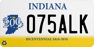 IN license plate 075ALK