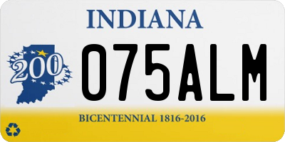 IN license plate 075ALM