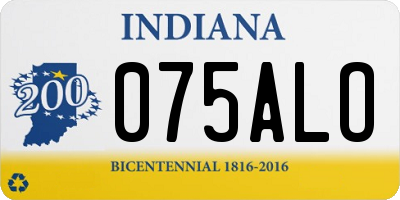 IN license plate 075ALO