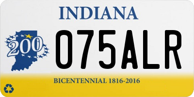IN license plate 075ALR