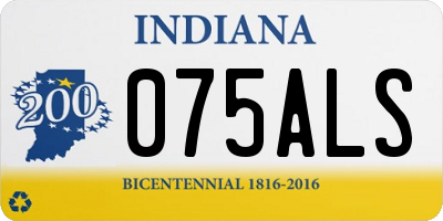 IN license plate 075ALS