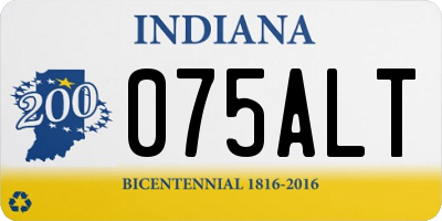 IN license plate 075ALT