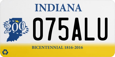 IN license plate 075ALU