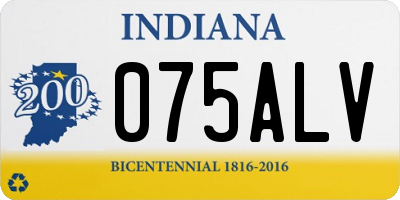 IN license plate 075ALV