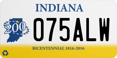 IN license plate 075ALW