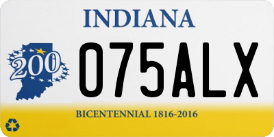 IN license plate 075ALX