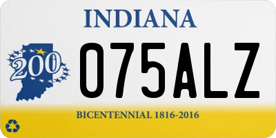 IN license plate 075ALZ